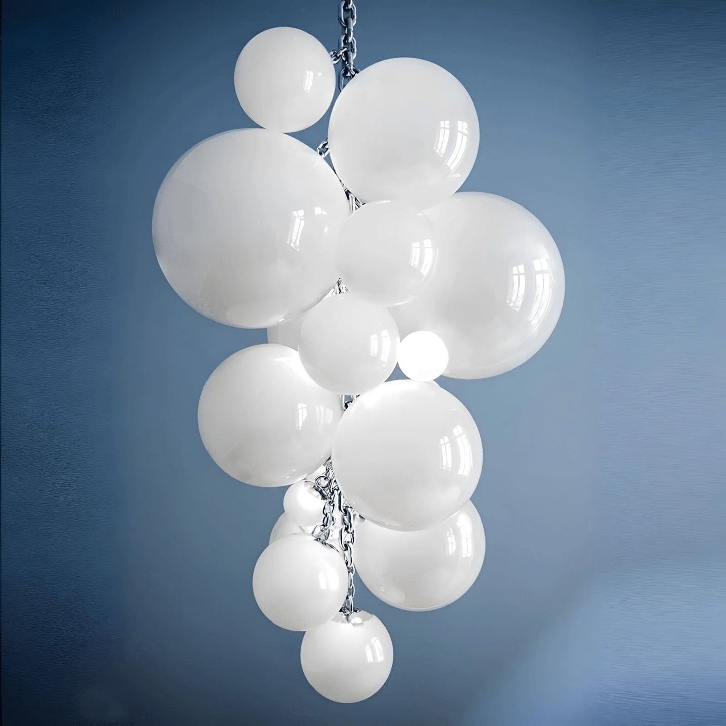Tiered Handblown Glass Orb Cascade Chandelier
