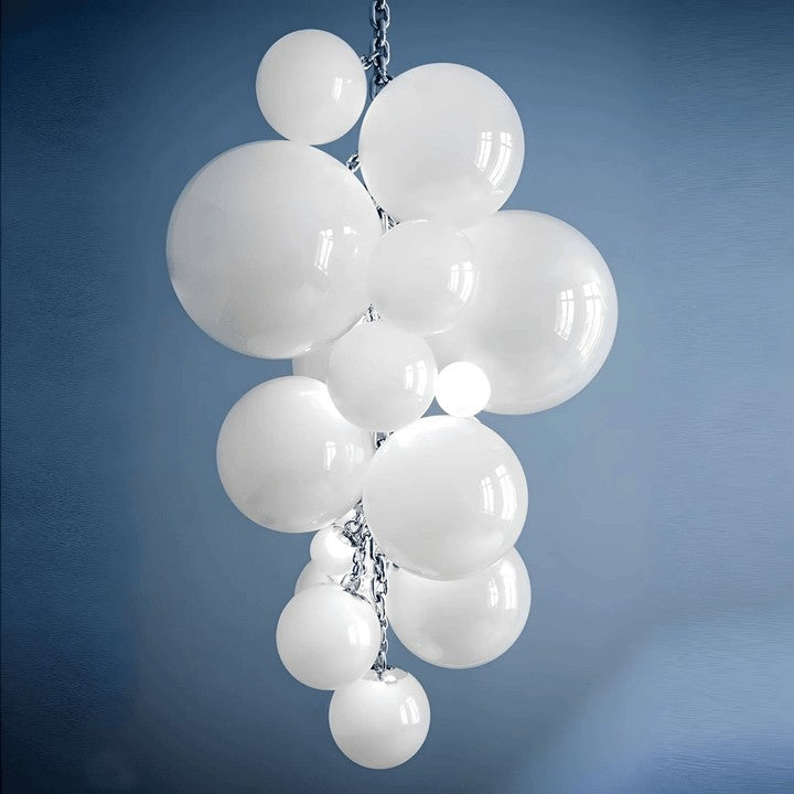 Tiered Handblown Glass Orb Cascade Chandelier