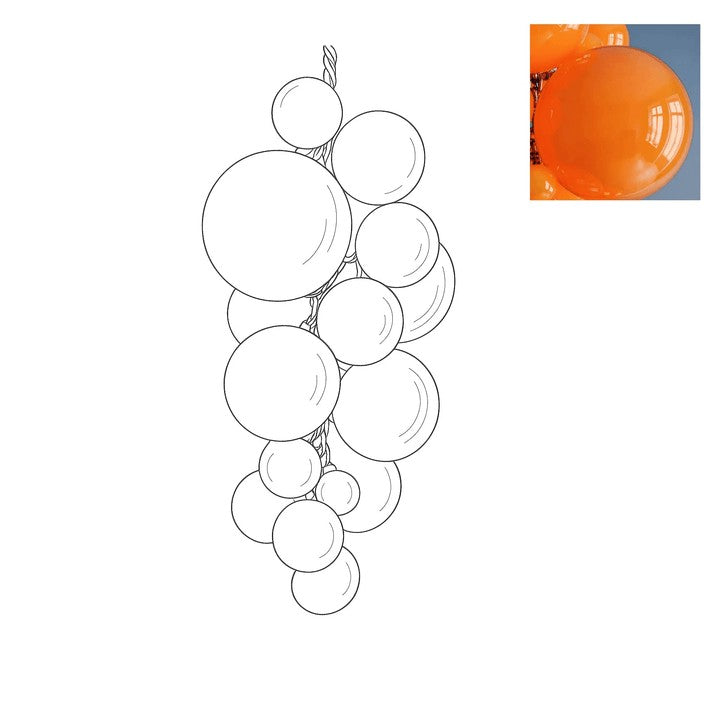 Tiered Handblown Glass Orb Cascade Chandelier