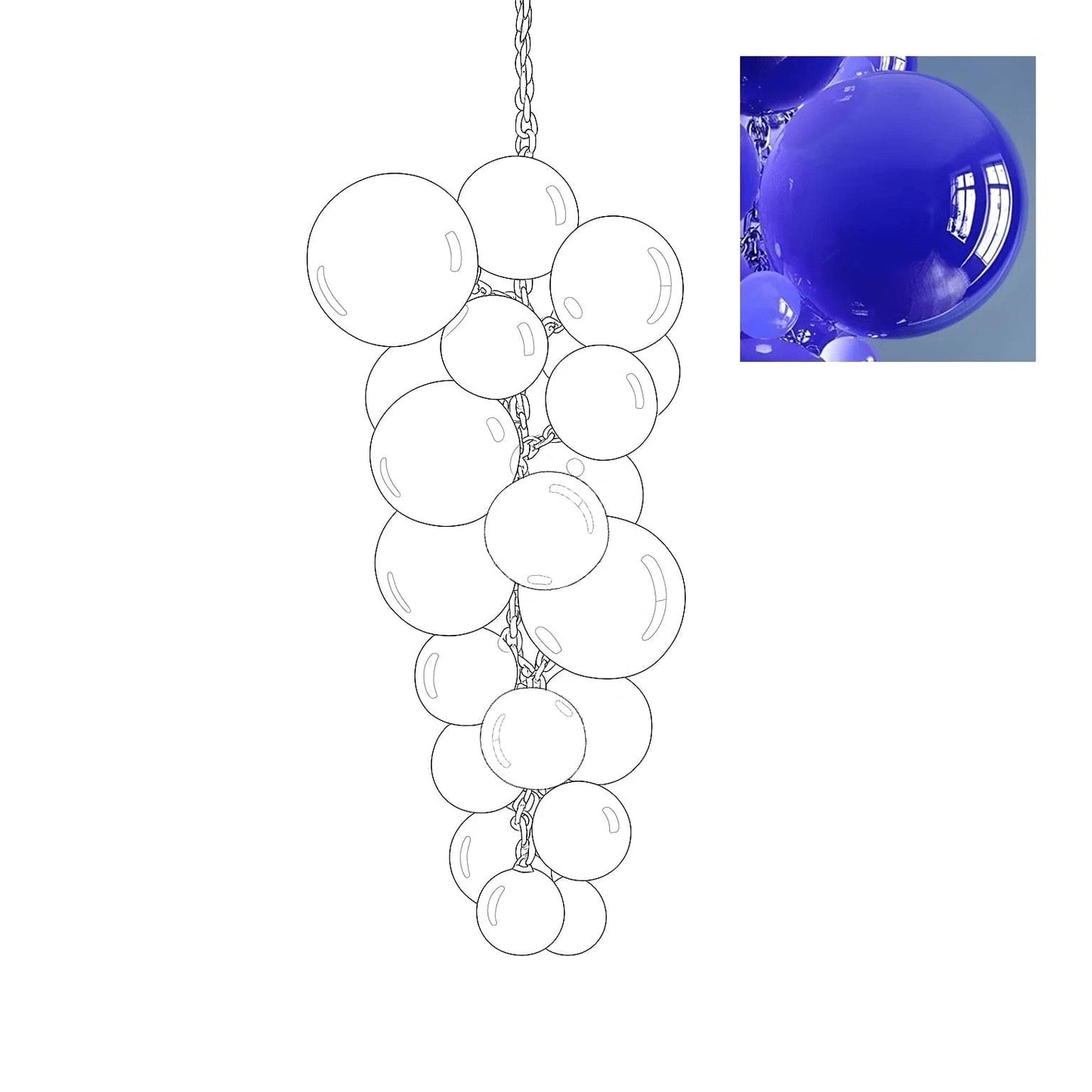Tiered Handblown Glass Orb Cascade Chandelier