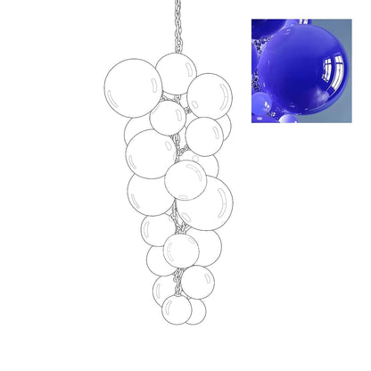 Tiered Handblown Glass Orb Cascade Chandelier