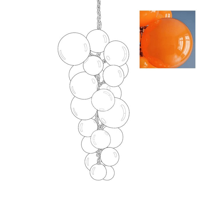 Tiered Handblown Glass Orb Cascade Chandelier