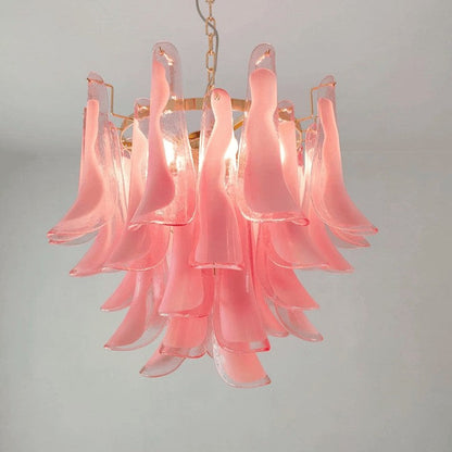 Tiered Handblown Murano Glass Chandelier – Mid-Century Inspired Ceiling Light