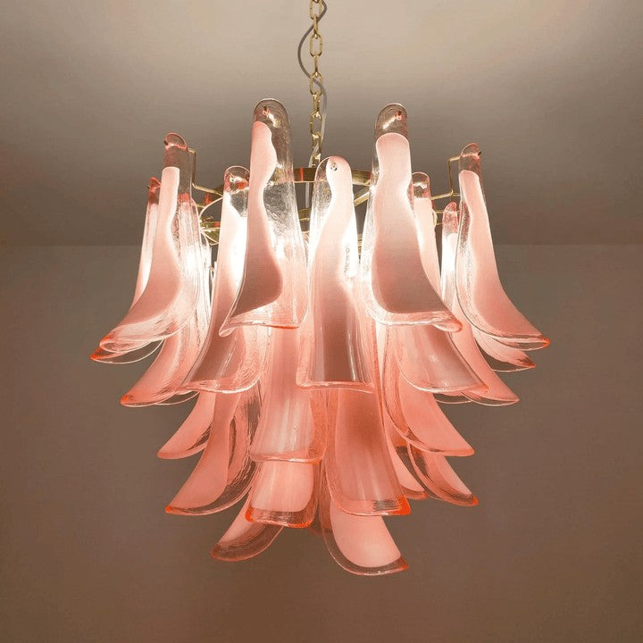Tiered Handblown Murano Glass Chandelier – Mid-Century Inspired Ceiling Light