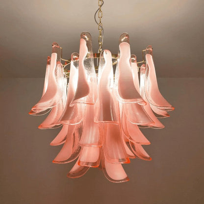 Tiered Handblown Murano Glass Chandelier – Mid-Century Inspired Ceiling Light