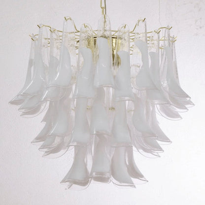 Tiered Handblown Murano Glass Chandelier – Mid-Century Inspired Ceiling Light