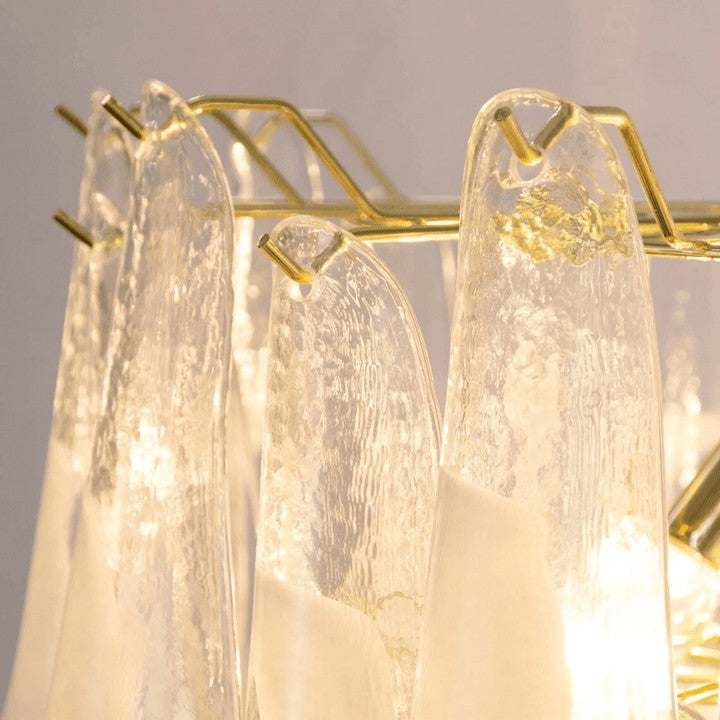 Tiered Handblown Murano Glass Chandelier – Mid-Century Inspired Ceiling Light