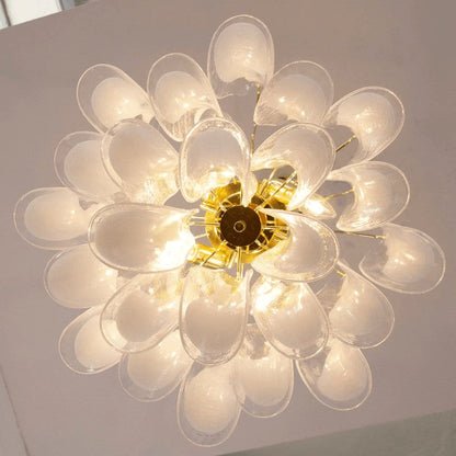 Tiered Handblown Murano Glass Chandelier – Mid-Century Inspired Ceiling Light