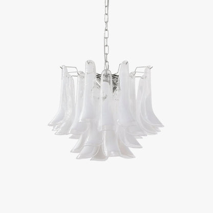Tiered Handblown Murano Glass Chandelier – Mid-Century Inspired Ceiling Light