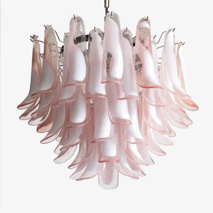 Tiered Handblown Murano Glass Chandelier – Mid-Century Inspired Ceiling Light