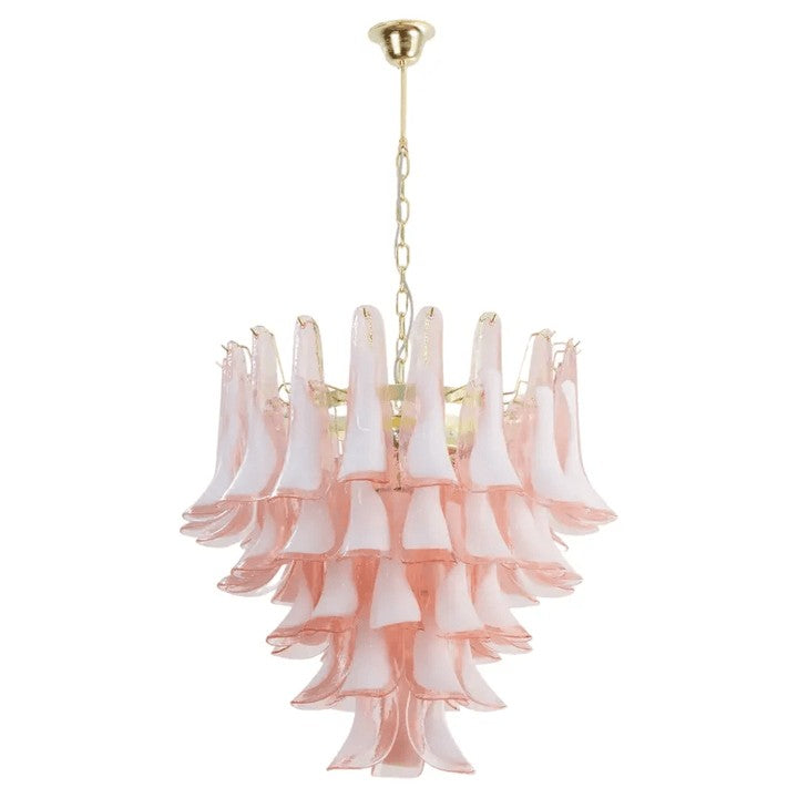 Tiered Handblown Murano Glass Chandelier – Mid-Century Inspired Ceiling Light