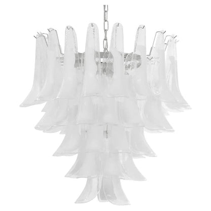 Tiered Handblown Murano Glass Chandelier – Mid-Century Inspired Ceiling Light