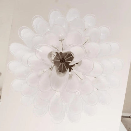 Tiered Handblown Murano Glass Chandelier – Mid-Century Inspired Ceiling Light
