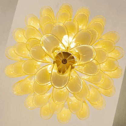 Tiered Handblown Murano Glass Chandelier – Mid-Century Inspired Ceiling Light