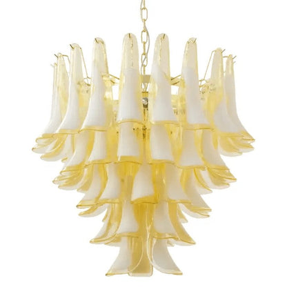 Tiered Handblown Murano Glass Chandelier – Mid-Century Inspired Ceiling Light