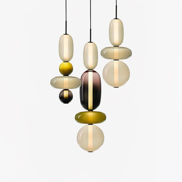 Tinted Glass Cluster Pendant Light