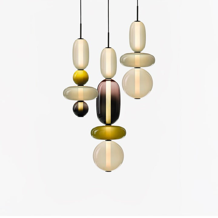 Tinted Glass Cluster Pendant Light