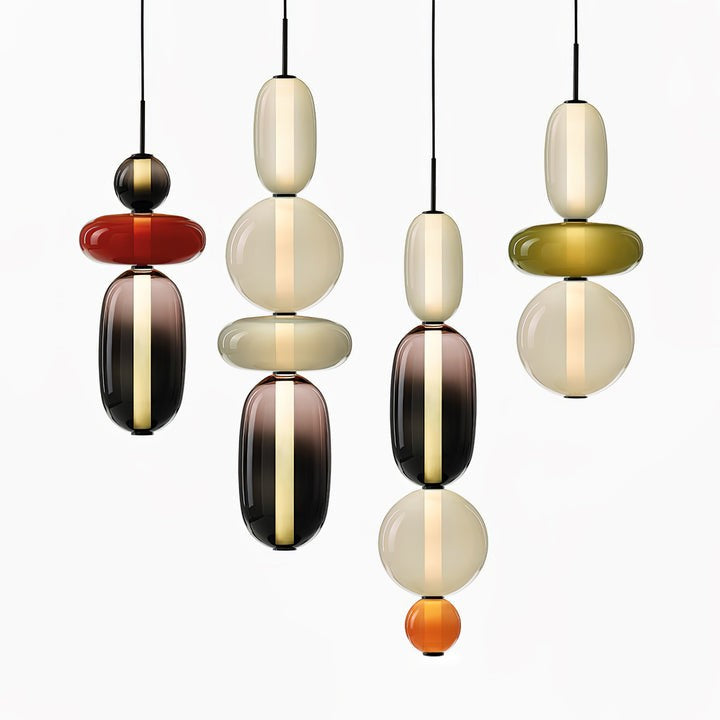 Tinted Glass Cluster Pendant Light