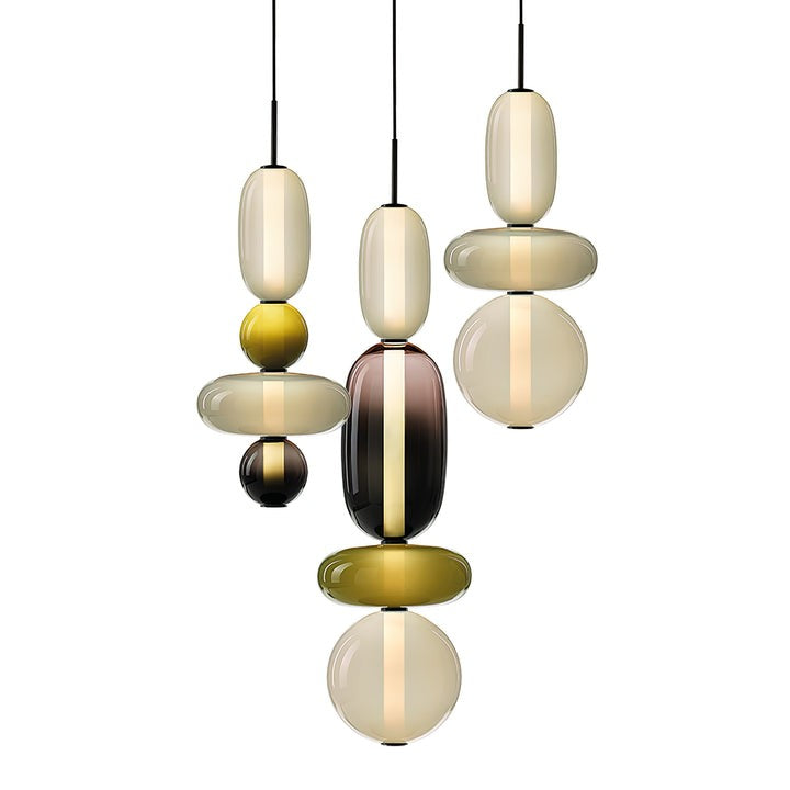 Tinted Glass Cluster Pendant Light