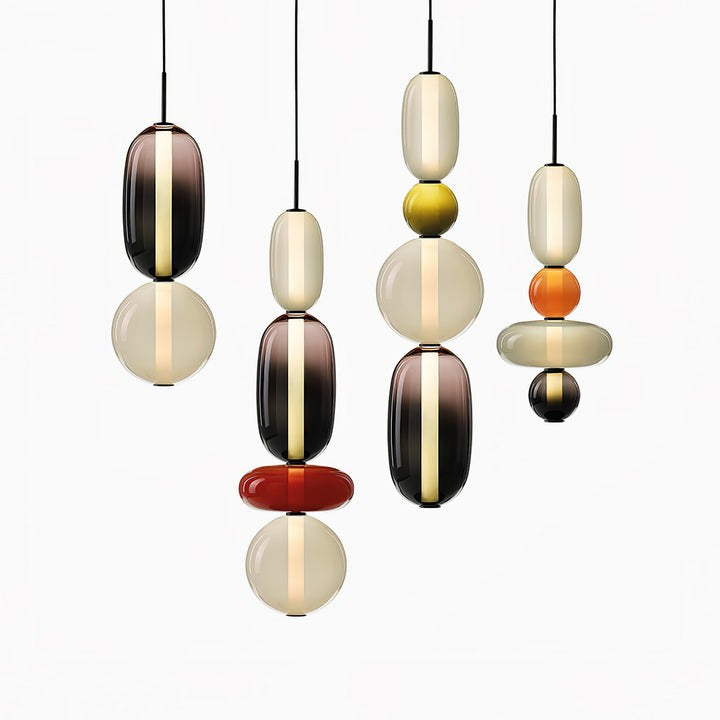 Tinted Glass Cluster Pendant Light