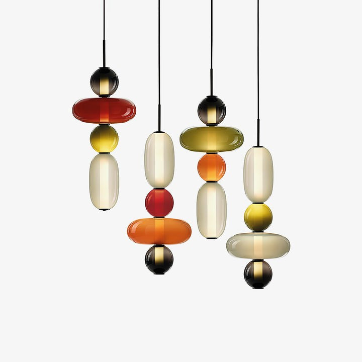 Tinted Glass Cluster Pendant Light