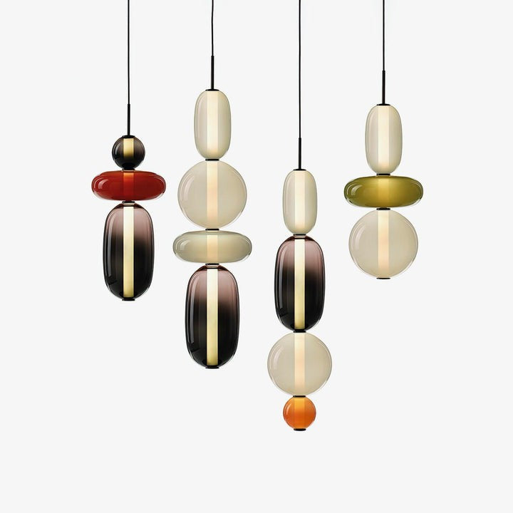 Tinted Glass Cluster Pendant Light