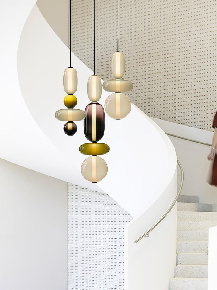 Tinted Glass Cluster Pendant Light