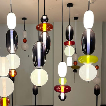 Tinted Glass Cluster Pendant Light
