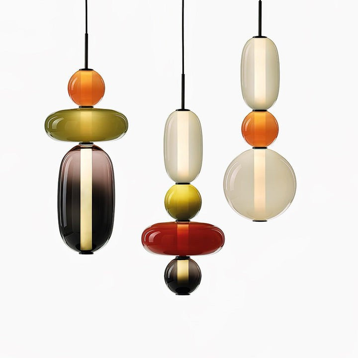 Tinted Glass Cluster Pendant Light