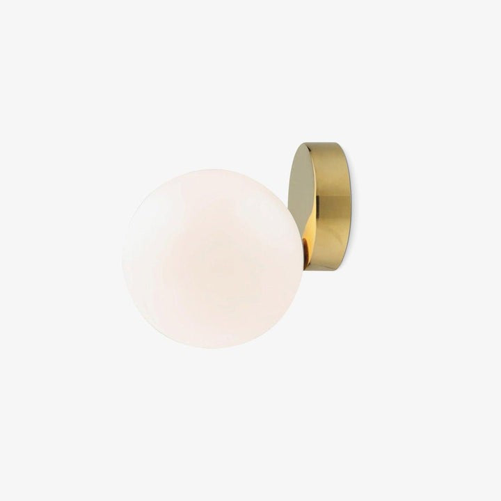 Tip of the Tongue Gold Metal Wall Sconce with White Glass Shade