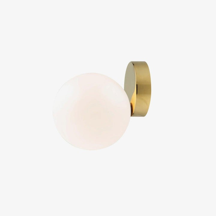Tip of the Tongue Gold Metal Wall Sconce with White Glass Shade