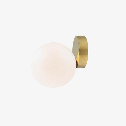 Tip of the Tongue Gold Metal Wall Sconce with White Glass Shade