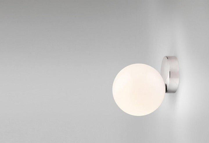 Tip of the Tongue Gold Metal Wall Sconce with White Glass Shade