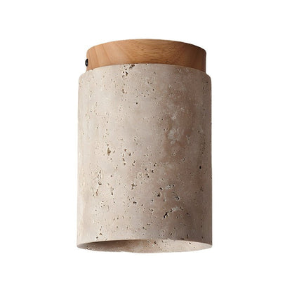 Travertine Cylinder Ceiling Light Fixture