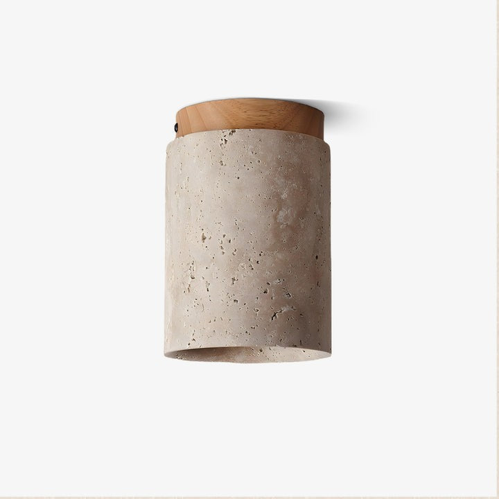 Travertine Cylinder Ceiling Light Fixture