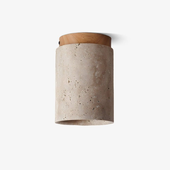 Travertine Cylinder Ceiling Light Fixture