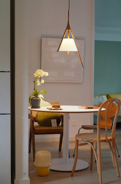 Triangular Wooden Pendant Ceiling Light