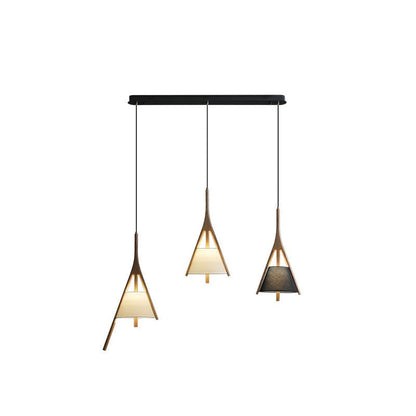 Triangular Wooden Pendant Ceiling Light