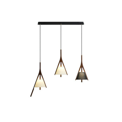 Triangular Wooden Pendant Ceiling Light