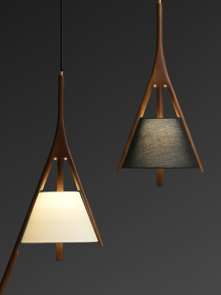 Triangular Wooden Pendant Ceiling Light