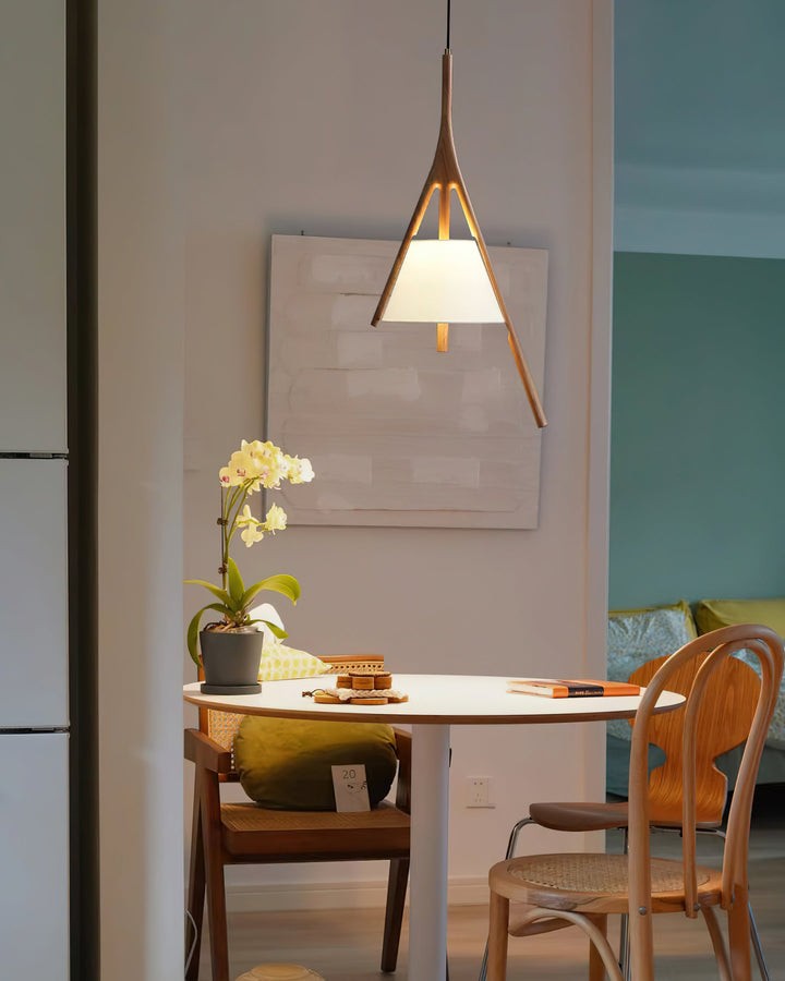Triangular Wooden Pendant Ceiling Light