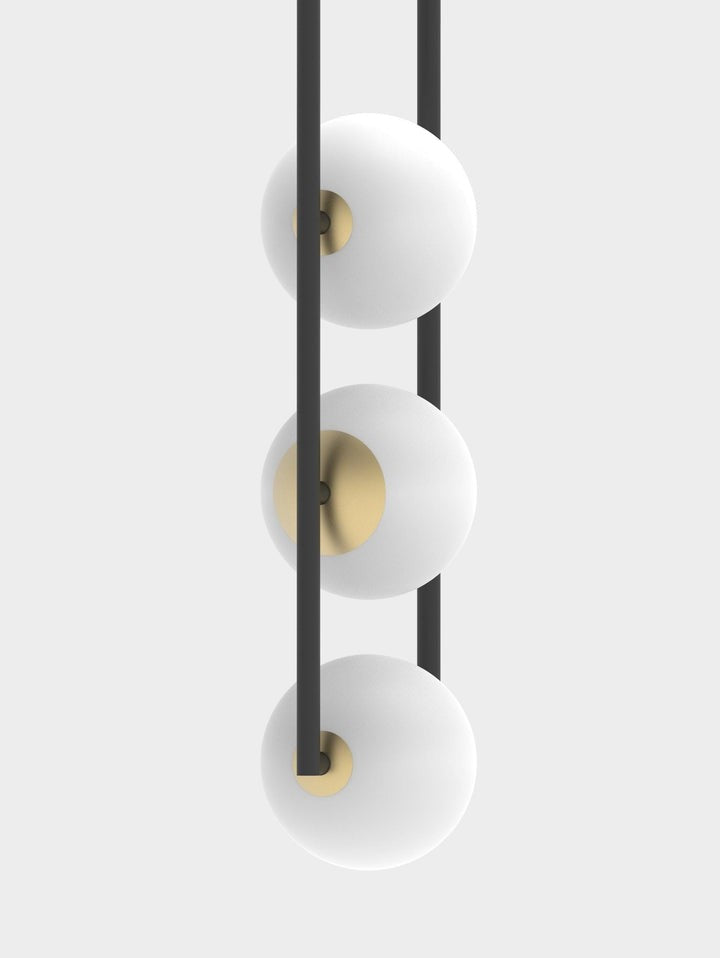 U-Shape Iron Pendant Light with Frosted Glass Globes