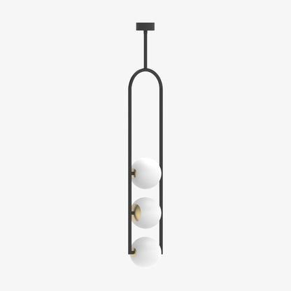 U-Shape Iron Pendant Light with Frosted Glass Globes