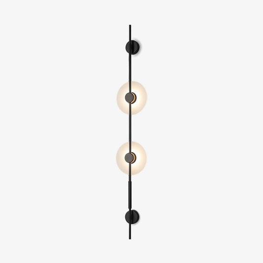 Vertical LED Wall Sconce with Alabaster Discs