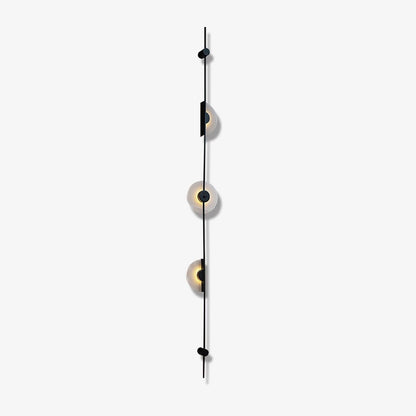 Vertical LED Wall Sconce with Alabaster Discs