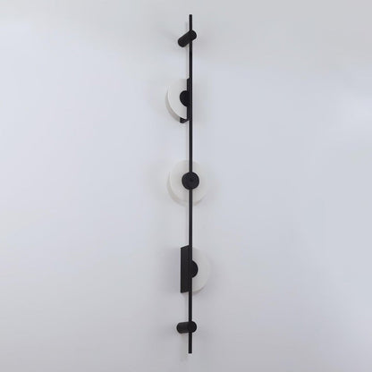 Vertical LED Wall Sconce with Alabaster Discs