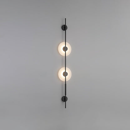 Vertical LED Wall Sconce with Alabaster Discs