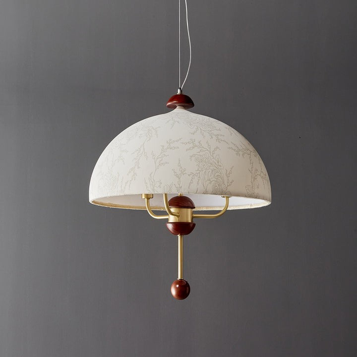 Vintage-Modern Bloom Pendant Light with Wooden & Brass Accents