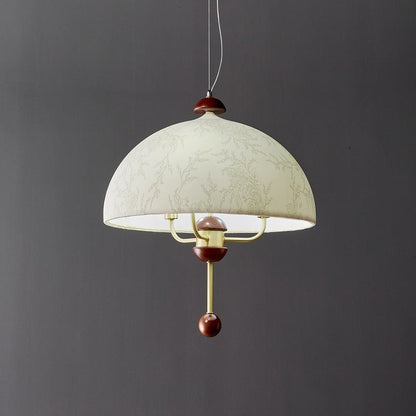 Vintage-Modern Bloom Pendant Light with Wooden & Brass Accents