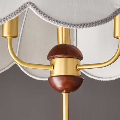 Vintage-Modern Bloom Pendant Light with Wooden & Brass Accents